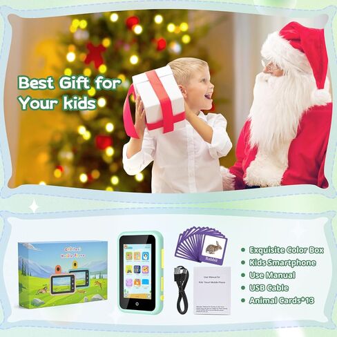 Kids Smart Phone Toy for Girls Boys,Kids Toys Cell Phone, Toddler Smart Phone Learning Toys with Dual Camera, Game, Music Player,Christmas Birthday Gifts for Kids Ages 3-12 in Saudi Arabia