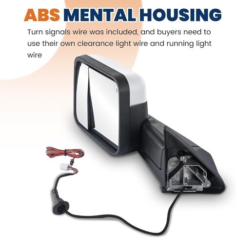Towing Mirrors Power Heated Pair Manual Folding Mirror Compatible for 1998 1999 2000 2001 Dodge Ram 1500 2500 3500 | 2002 Ram 2500 3500 w/Red Led Turn Signal/Chrome in Saudi Arabia