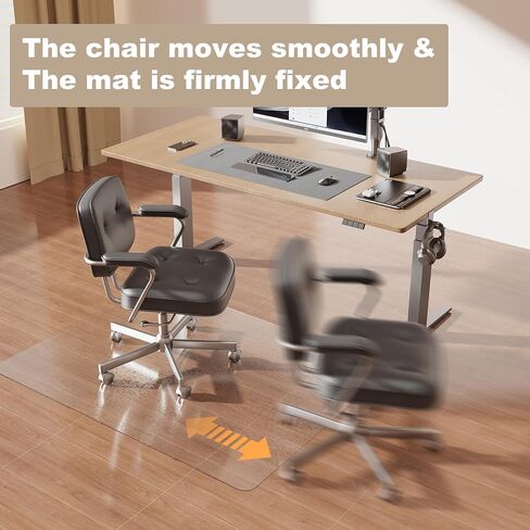 50" x 60" Waterproof Chair Mat for Hardwood, Office Chair Mat for Rolling Chair, Desk Chair Mat for Hardwood Floor, Floor Mat for Home Office, Anti-Slip PVC Floor Protector for Gaming Room in Saudi Arabia