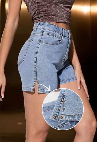 Casual Jean Shorts for Women Trendy Rivet High Waisted Stretchy Denim Shorts 2025 Summer Jeans Short in Saudi Arabia