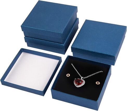 18 Pack Jewelry Gift Boxes,3.5x3.5x1.2 Inch Cardboard Jewelry Gift Boxes,Small Jewelry Boxes with Lids for Necklace Ring Bracelet Earring Display Box (Black-18pcs) in Saudi Arabia