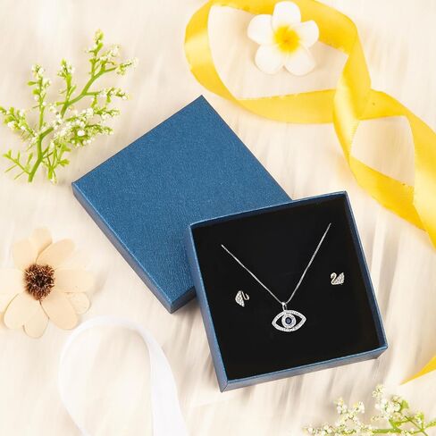 18 Pack Jewelry Gift Boxes,3.5x3.5x1.2 Inch Cardboard Jewelry Gift Boxes,Small Jewelry Boxes with Lids for Necklace Ring Bracelet Earring Display Box (Black-18pcs) in Saudi Arabia