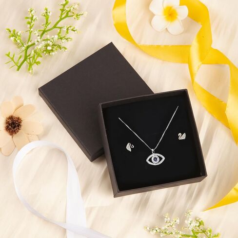 18 Pack Jewelry Gift Boxes,3.5x3.5x1.2 Inch Cardboard Jewelry Gift Boxes,Small Jewelry Boxes with Lids for Necklace Ring Bracelet Earring Display Box (Black-18pcs) in Saudi Arabia