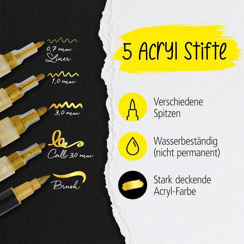 Online Black Lettering Set | 5 Black fineliner pens | Made in Austria | Assorted Point Sizes Includes Brush Pen, fine Liner Tips, and Calligraphy tip | Ink pens for Bullet Journal, Writing, Drawing in Saudi Arabia