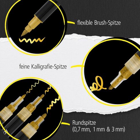 Online Black Lettering Set | 5 Black fineliner pens | Made in Austria | Assorted Point Sizes Includes Brush Pen, fine Liner Tips, and Calligraphy tip | Ink pens for Bullet Journal, Writing, Drawing in Saudi Arabia