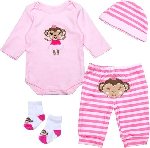 8 Pieces Reborn Doll Clothes Pink Accessories Set with Backpack for 17-22 inch Reborn Baby Doll Girl Clothing Kids Caring Set in Kuwait