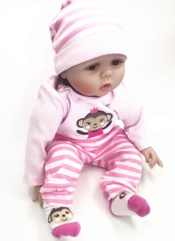 8 Pieces Reborn Doll Clothes Pink Accessories Set with Backpack for 17-22 inch Reborn Baby Doll Girl Clothing Kids Caring Set in Kuwait