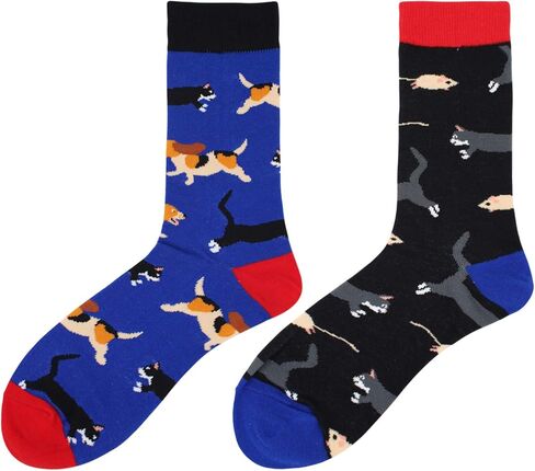 Real Sic Fun Socks for Men and Women - Cozy Cotton Dress Socks with Colorful Designs - Cool, Casual, Mismatch Patterned in Saudi Arabia