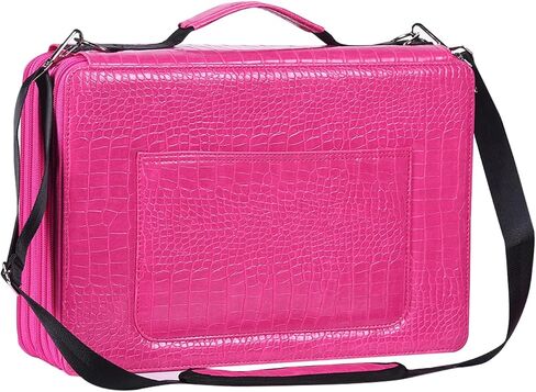 Shulaner 500 Slots Colored Pencil Case with Zipper Closure Crocodile Pattern Large Capacity Pencils Bag Waterproof PU Leather Pen Organizer Storage Holder for Artist (Purple Croco, Small Slots) in Kuwait