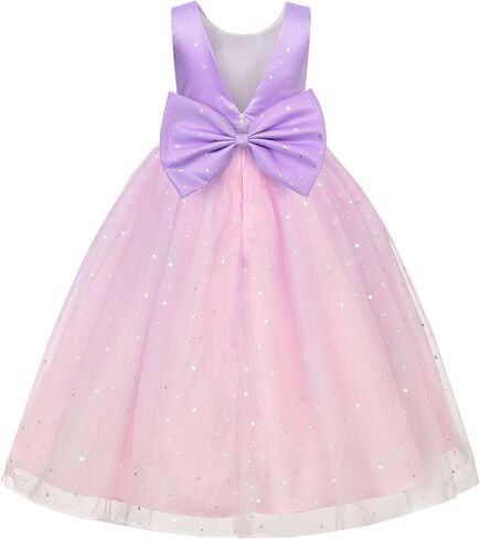 Uhnice Flower Girl Dress Sparkle Ball Gown Bridesmaid Tulle Dresses for Wedding Birthday Party Pageant in Kuwait