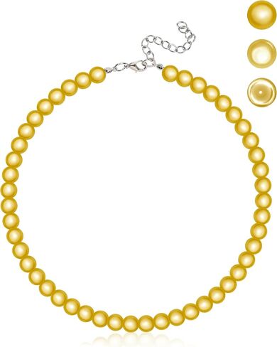 Miracle Beads Necklace for Women - Iridescent Beads Necklace Chocker 3D Shifting-color Glistening Under Sunshine and Light in Kuwait