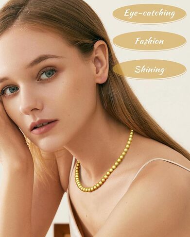 Miracle Beads Necklace for Women - Iridescent Beads Necklace Chocker 3D Shifting-color Glistening Under Sunshine and Light in Kuwait