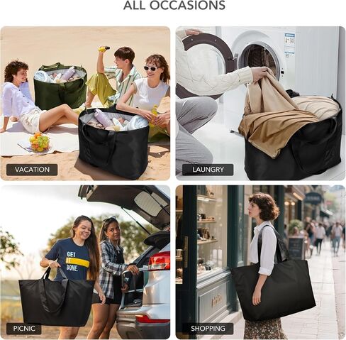 KALIDI 60L Extra Large Duffle Bag, Beach Tote Zipper Utility Oversized Weekender Carrier Travel Shopping Reusable Grocery Bag in Saudi Arabia
