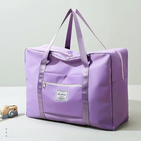 INVODA Travel Duffel Bag For Women and Men Waterproof Expandable Weekender Overnight Bag Carry on Tote Bag Dry Wet Separation Swim Sports Travel Gym Bag (Light Pink) in Kuwait