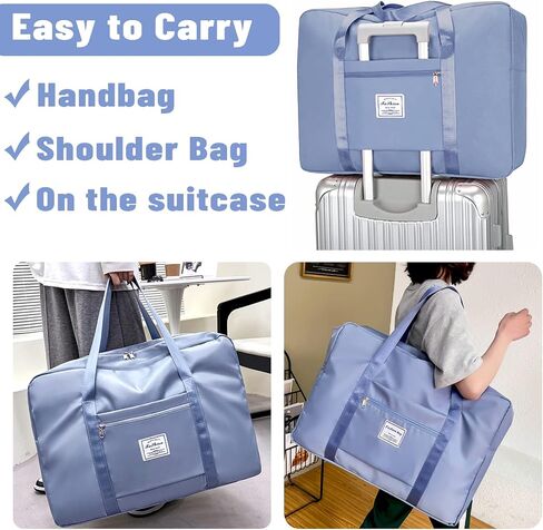 INVODA Travel Duffel Bag For Women and Men Waterproof Expandable Weekender Overnight Bag Carry on Tote Bag Dry Wet Separation Swim Sports Travel Gym Bag (Light Pink) in Kuwait