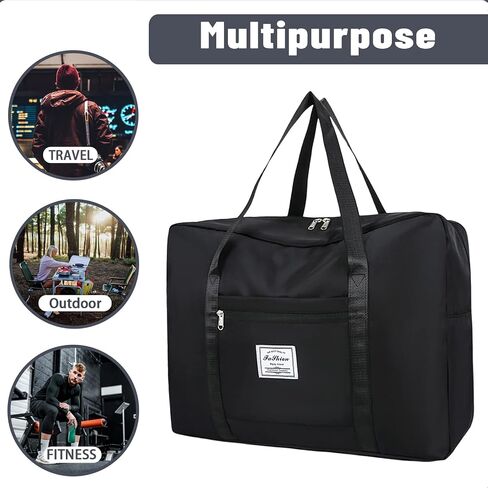 INVODA Travel Duffel Bag For Women and Men Waterproof Expandable Weekender Overnight Bag Carry on Tote Bag Dry Wet Separation Swim Sports Travel Gym Bag (Light Pink) in Kuwait