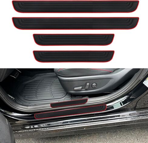 4PCS Car Door Sill Protector, Anti-Scratch Rubber Car Door Protector Edge Guards for Door Steps, Universal Car Exterior Accessories Waterproof Door Threshold Strips for Car Truck SUV (Width 1.57") in Saudi Arabia