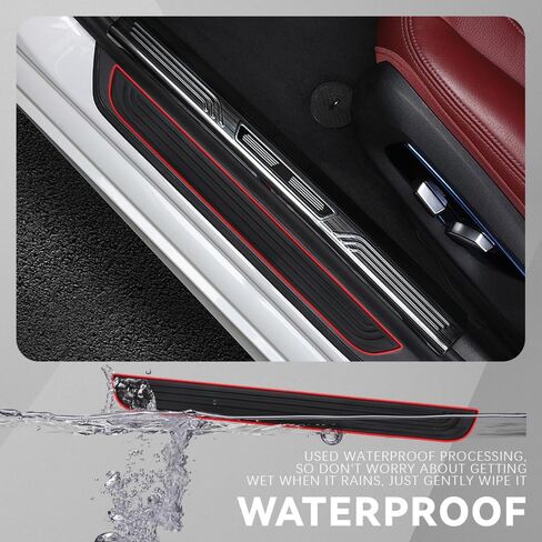 4PCS Car Door Sill Protector, Anti-Scratch Rubber Car Door Protector Edge Guards for Door Steps, Universal Car Exterior Accessories Waterproof Door Threshold Strips for Car Truck SUV (Width 1.57") in Saudi Arabia