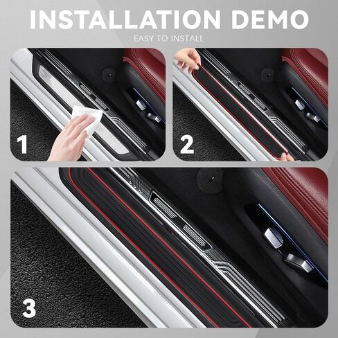 4PCS Car Door Sill Protector, Anti-Scratch Rubber Car Door Protector Edge Guards for Door Steps, Universal Car Exterior Accessories Waterproof Door Threshold Strips for Car Truck SUV (Width 1.57") in Saudi Arabia