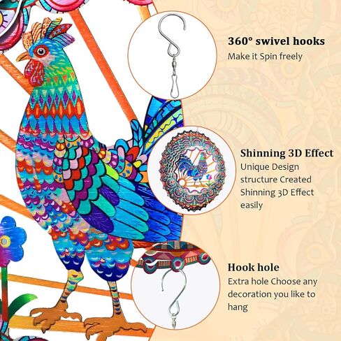 Wind Spinners Peacock Mandala Wind Spinner 3D Hanging Wind Sculpture Creates Mesmerizing Holographic Effect, Outdoor Garden Decor Kinetic Yard Art Decoration, Fun Mandala Gifts for Women Men in Saudi Arabia