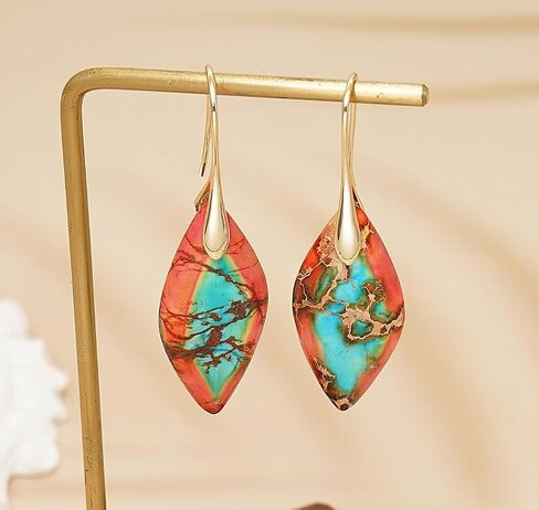 Natural Stone Earrings Multishape Dangle Drop Earrings Boho Stone Earring for Women in Kuwait