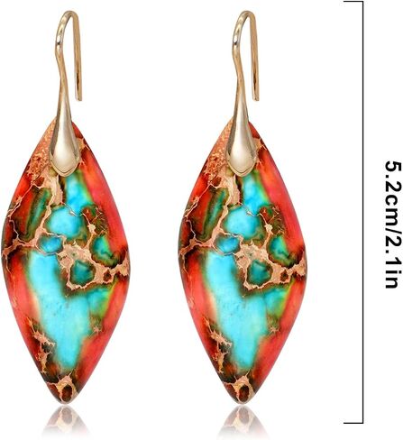 Natural Stone Earrings Multishape Dangle Drop Earrings Boho Stone Earring for Women in Kuwait