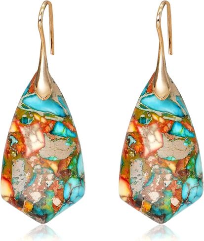 Natural Stone Earrings Multishape Dangle Drop Earrings Boho Stone Earring for Women in Kuwait