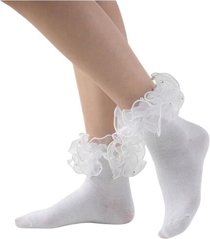 Oyoangle Women's 1 Pair Mesh Shuffle Socks Crew Socks Most in Saudi Arabia