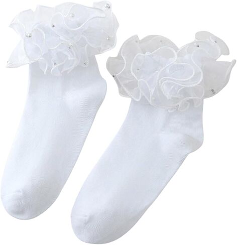 Oyoangle Women's 1 Pair Mesh Shuffle Socks Crew Socks Most in Saudi Arabia