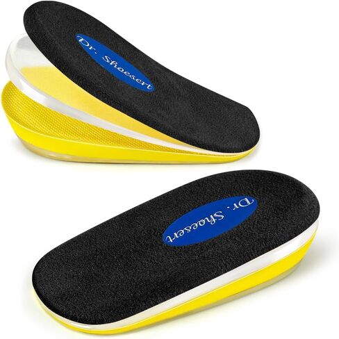 Dr. Shoesert Adjustable Orthopedic Heel Lift, 3-Layer Height Increase Insoles for Heel Pain and Leg Length Discrepancy, Heel Wedge Inserts for Achilles Tendonitis (Black, Large) in Saudi Arabia