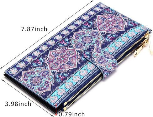 Badiya Womens Wallet RFID حظر Bifold Multi حامل البطاقة محفظة كبيرة السعة المحفوظة مع هدية جيب السوستة in Kuwait