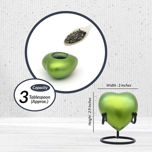 Heart Urn for Human Ashes - Mini Cremation Urn with Easy Secure Lid Opening - Keepsake Urn with Durable Stand for Loved One Ashes in Saudi Arabia