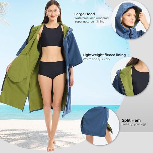 معطف ضخم السباحة المليء بالماء ، معطف غير جنسي نصف جنسي مع غطاء محرك السيارة ، معطف تصفح الصوف المبطن للشاطئ ، حمام سباحة in Kuwait