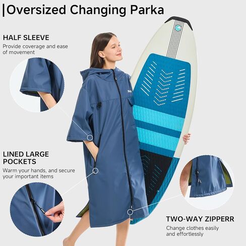 معطف ضخم السباحة المليء بالماء ، معطف غير جنسي نصف جنسي مع غطاء محرك السيارة ، معطف تصفح الصوف المبطن للشاطئ ، حمام سباحة in Kuwait