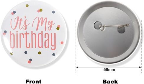 3pcs Happy Birthday Badge Pins It's My Birthday Button Emblems Pins Birthday Party Decorations for Women in Saudi Arabia