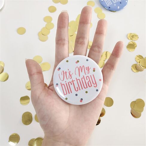 3pcs Happy Birthday Badge Pins It's My Birthday Button Emblems Pins Birthday Party Decorations for Women in Saudi Arabia