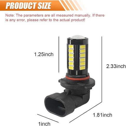 2PCS H11 Car LED Fog Light Bulbs, 12V 1500 Lumen Bright Anti-fog Lights, 5630 33-SMD Plug and Play Power LED Bulbs, Universal 6500K DRL Replacement for Car Truck SUV (H8/H11) in Kuwait