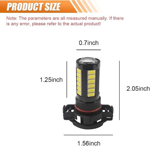 2PCS H11 Car LED Fog Light Bulbs, 12V 1500 Lumen Bright Anti-fog Lights, 5630 33-SMD Plug and Play Power LED Bulbs, Universal 6500K DRL Replacement for Car Truck SUV (H8/H11) in Kuwait