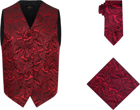 أوليفر جورج مينس 3pc بدلة صدرية رسمية فستان فستان الأزهار بيزلي ونيكتي جيب مربع مجموعة الزفاف in Kuwait