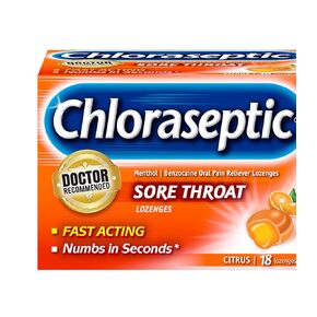 Chloraseptic Sore Throat Lozenges, Citrus, 18 ct (Pack of 1)