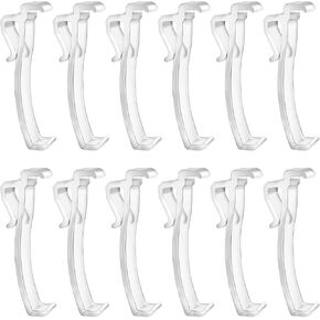 12 Pieces Valance Clips for Blind Clear Plastic Blinds Clips for Valance 2.45 Inch Window Blind Clips Horizontal Wood Blind Hidden Valance Clips Sturdy Blind Hardware for Top Blind Blind Brackets
