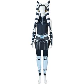 Kids Tano Costume Cosplay Outsuit with Tano Headpiece Accessories Girls for Halloween Dress up