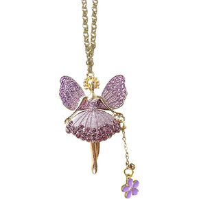 Bling Butterfly Wing Fairy Car Rear View Mirror Pendant, Crystal Rhinestone Mirror Hanging Ornament Car Rear View Mirror Charm, Car Decoration Accessories Lucky Presents for Women Girls(Purple)