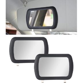 2PCS Car Mirror Vanity,Clip on Rear View Sun Visor Makeup Mirror for Auto,Universal Interior Car Accessories,Automotive Makeup Sun-Shading Mirrors for Women Girls,Fit for Most Vehicles (2PCS)