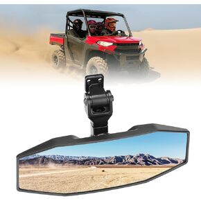 KEMIMOTO Upgrade Tool-free Adjustable Rear View Mirror Compatible with Polaris Ranger 1000 XP 900 500 570/Crew Wide-Angle Convex Anti-Vibration Rearview Mirror Accessories Replace #2879969