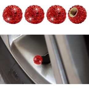 4PCS Bling Diamond Car Tire Valve Stem Cap, Crystal Rhinestone Wheel Valve Protective Cover, Dustproof Auto Tire Air Cap, Universal Vehicle Accessories for Sedan SUV Truck Motorcycle Bike (White)