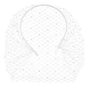 Mesh Veil Fascinator Headband with Bridal Wedding Headpiece