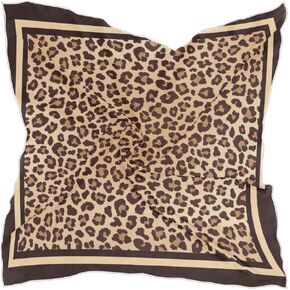 Leopard Print Silk Scarf Head Hair Wraps Bandana Square Satin Head Scarf for Women