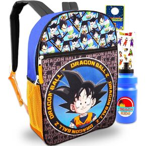 Dragon Ball Z Backpack for Boys - Bundle with Anime School Bag for Kids Plus Stickers, Water Bottle, More | Dragon Ball Backpack Set for Kids
