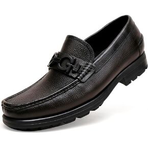 Fashion Leather Dress Loafers for Men, Fashion Casual Crocodile Patterned Handmade Buckle Shoes Business Slip-on Penny Loafer Party Dress Shoes for Mens